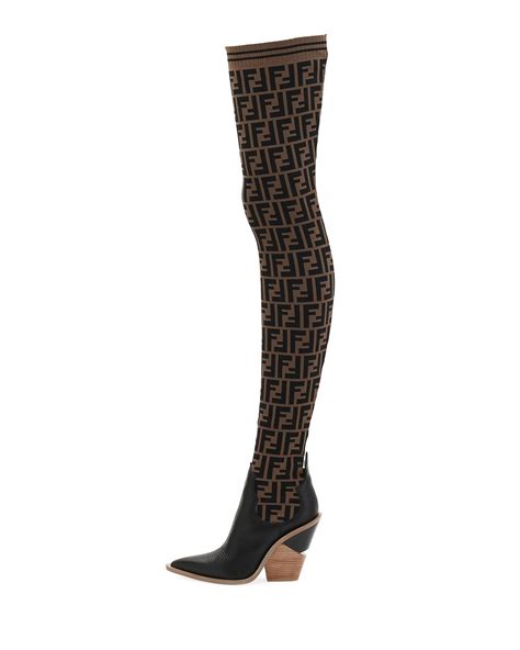 fendi suede knee boots|fendi knee high sock boots.